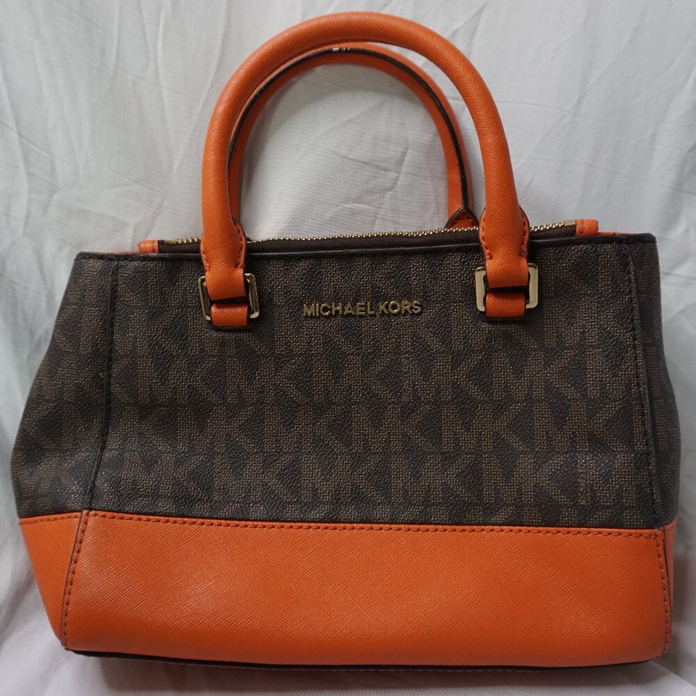 Savannah Large Satchel - Brown/ Orange - 30H6GS7S8B-823